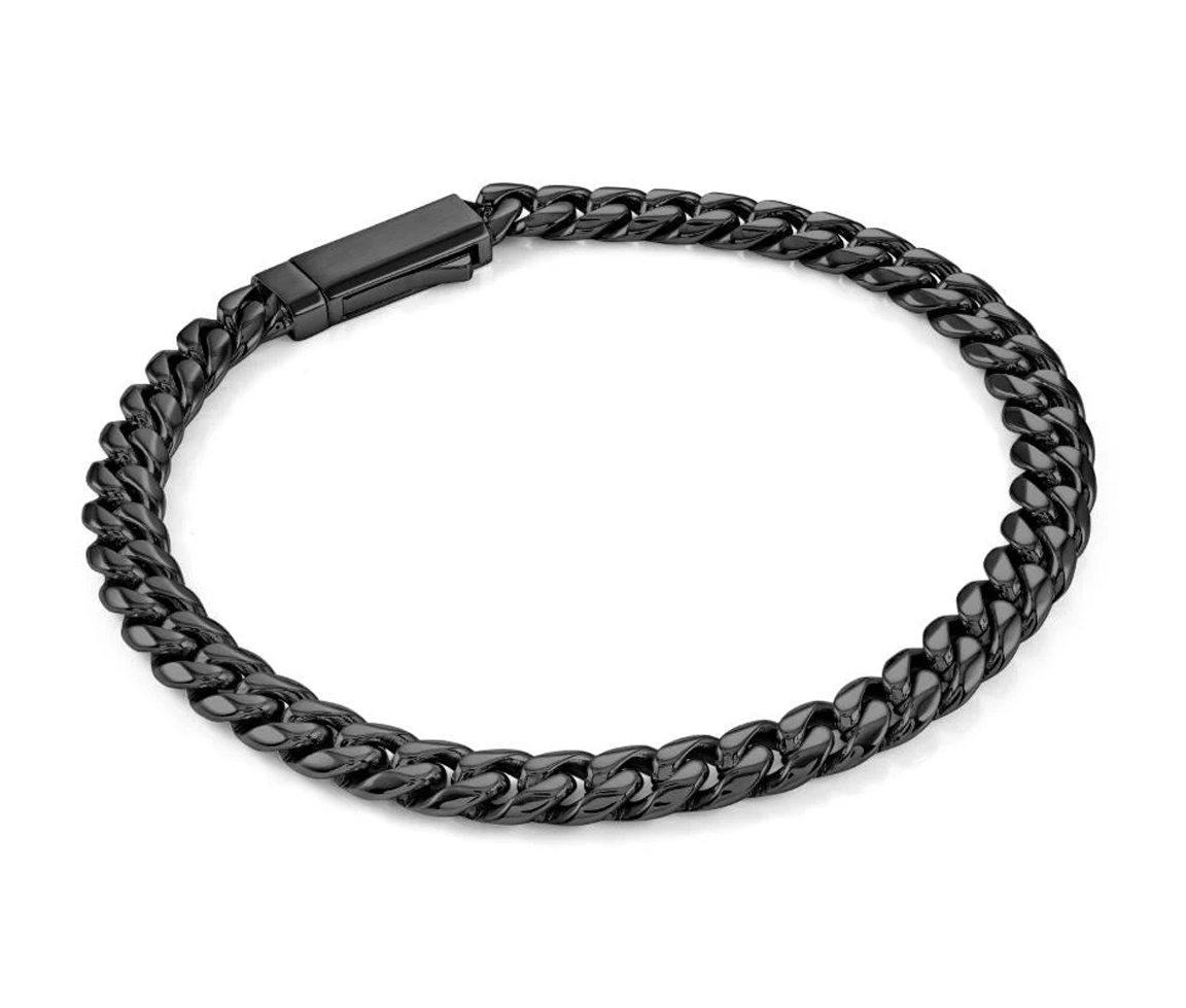 BRACELET EN ACIER, ACIER/PVD OR OU ACIER/PVD NOIR À MAILLE GOURMETTE - IG SMB834BK/8 - ITALGEM BRACELET EN ACIER, ACIER/PVD OR OU ACIER/PVD NOIR À MAILLE GOURMETTE - IG SMB834BK/8 - ITALGEM