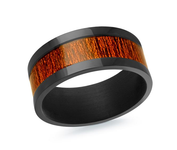 JONC EN TANTALE NOIR ET BOIS CONFORT FIT - ML TANT027/9 - MALO JONC EN TANTALE NOIR ET BOIS CONFORT FIT - ML TANT027/9 - MALO
