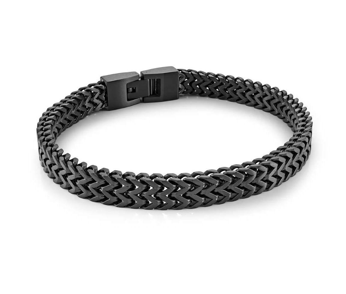 BRACELET EN ACIER, ACIER/PVD OR OR ACIER/PVD NOIR À MAILLE FRANCO PLATE - IG SMB789BK/8.5 - ITALGEM BRACELET EN ACIER, ACIER/PVD OR OR ACIER/PVD NOIR À MAILLE FRANCO PLATE - IG SMB789BK/8.5 - ITALGEM