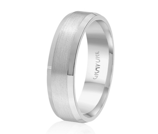 JONC EN OR OU EN PLATINE AVEC MOTIF BROSSÉ AU CENTRE - ML GH925W14 - MALO JONC EN OR OU EN PLATINE AVEC MOTIF BROSSÉ AU CENTRE - ML GH925W14 - MALO