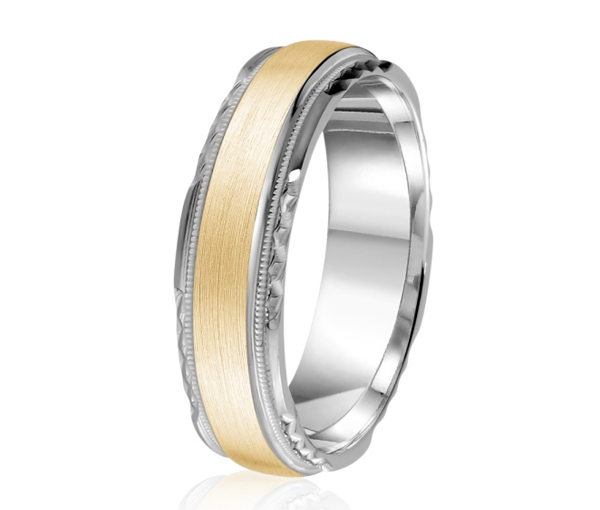 JONC EN OR OU EN PLATINE AVEC FINI SATINÉ AVEC MOTIF MILGRAIN ET TAILLE DIAMANT SUR LES CÔTÉS - ML GH1265WY10 - MALO JONC EN OR OU EN PLATINE AVEC FINI SATINÉ AVEC MOTIF MILGRAIN ET TAILLE DIAMANT SUR LES CÔTÉS - ML GH1265WY10 - MALO
