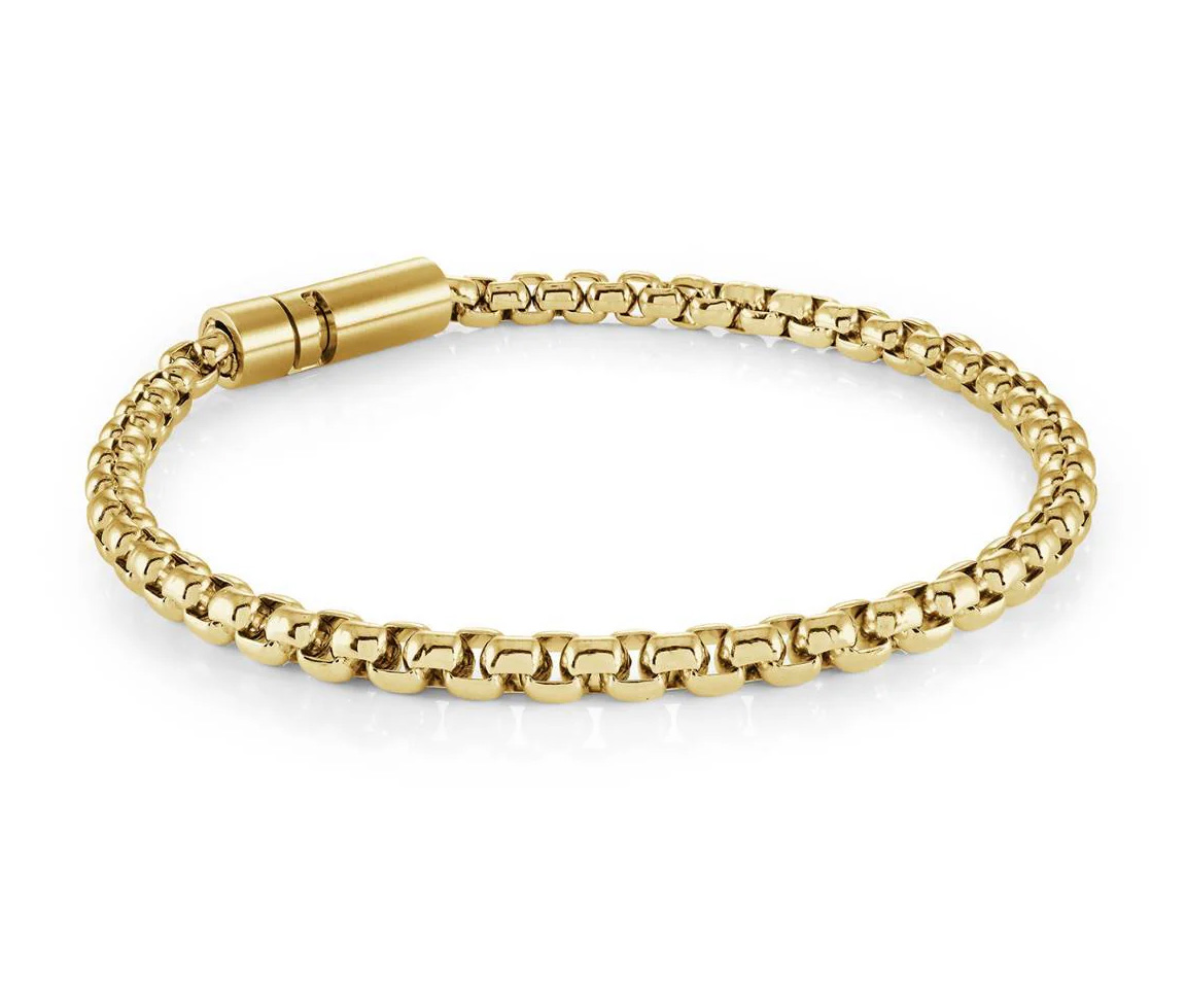 BRACELET EN ACIER, ACIER/PVD OR OU ACIER/PVD NOIR À MAILLE CARRÉE ARRONDIE - IG SMB832GO7 - ITALGEM BRACELET EN ACIER, ACIER/PVD OR OU ACIER/PVD NOIR À MAILLE CARRÉE ARRONDIE - IG SMB832GO7 - ITALGEM