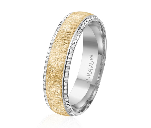 JONC EN OR OU EN PLATINE AVEC MOTIF SCRATCH AU CENTRE - ML GH1284WY18 - MALO JONC EN OR OU EN PLATINE AVEC MOTIF SCRATCH AU CENTRE - ML GH1284WY18 - MALO