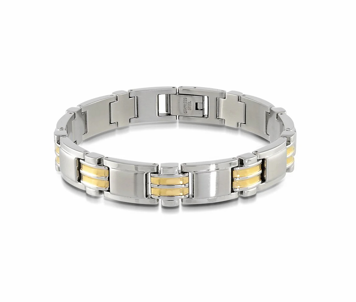BRACELET EN ACIER/PVD OR 2 TONS BROSSÉ - IG SMB71 - ITALGEM BRACELET EN ACIER/PVD OR 2 TONS BROSSÉ - IG SMB71 - ITALGEM