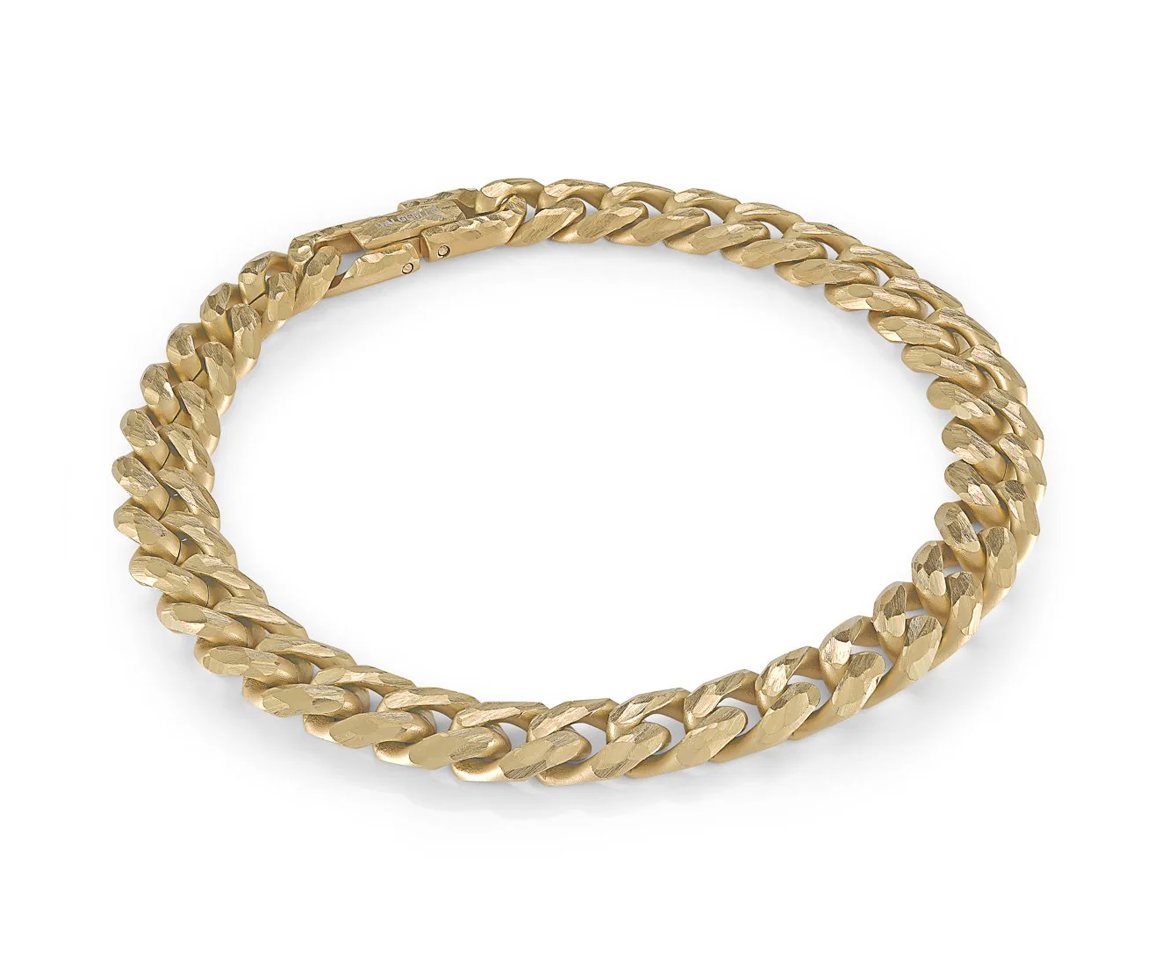 BRACELET EN ACIER/PVD OR À MAILLE GOURMETTE TAILLÉE DIAMANT - IG SMB623 - ITALGEM BRACELET EN ACIER/PVD OR À MAILLE GOURMETTE TAILLÉE DIAMANT - IG SMB623 - ITALGEM