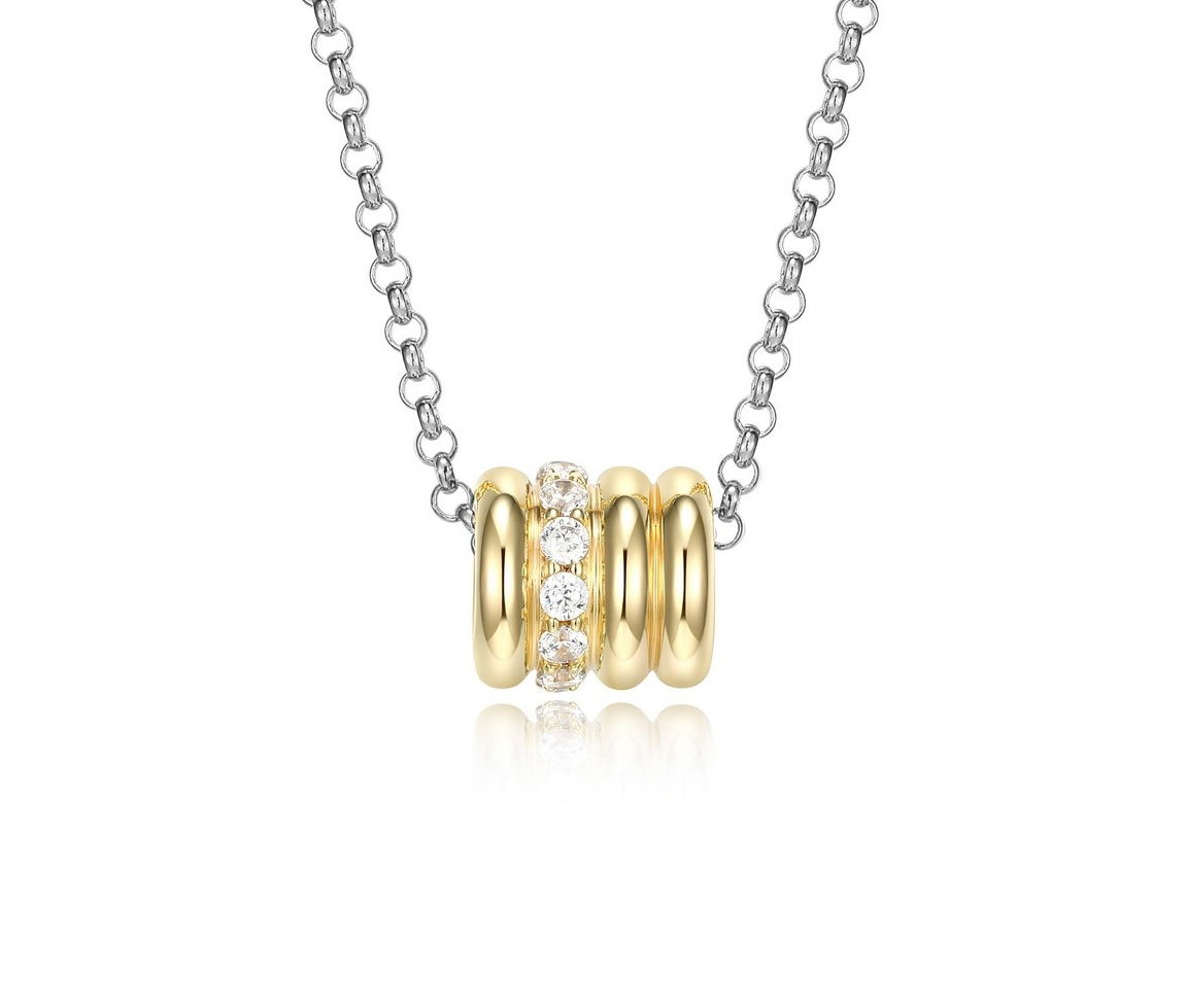 COLLIER EN ARGENT RHODIÉ/PVD OR 2 TONS BILLOT SERTI DE CUBIQUES ZIRCONIAS - PJ R0LBYX9646 - ELLE COLLIER EN ARGENT RHODIÉ/PVD OR 2 TONS BILLOT SERTI DE CUBIQUES ZIRCONIAS - PJ R0LBYX9646 - ELLE