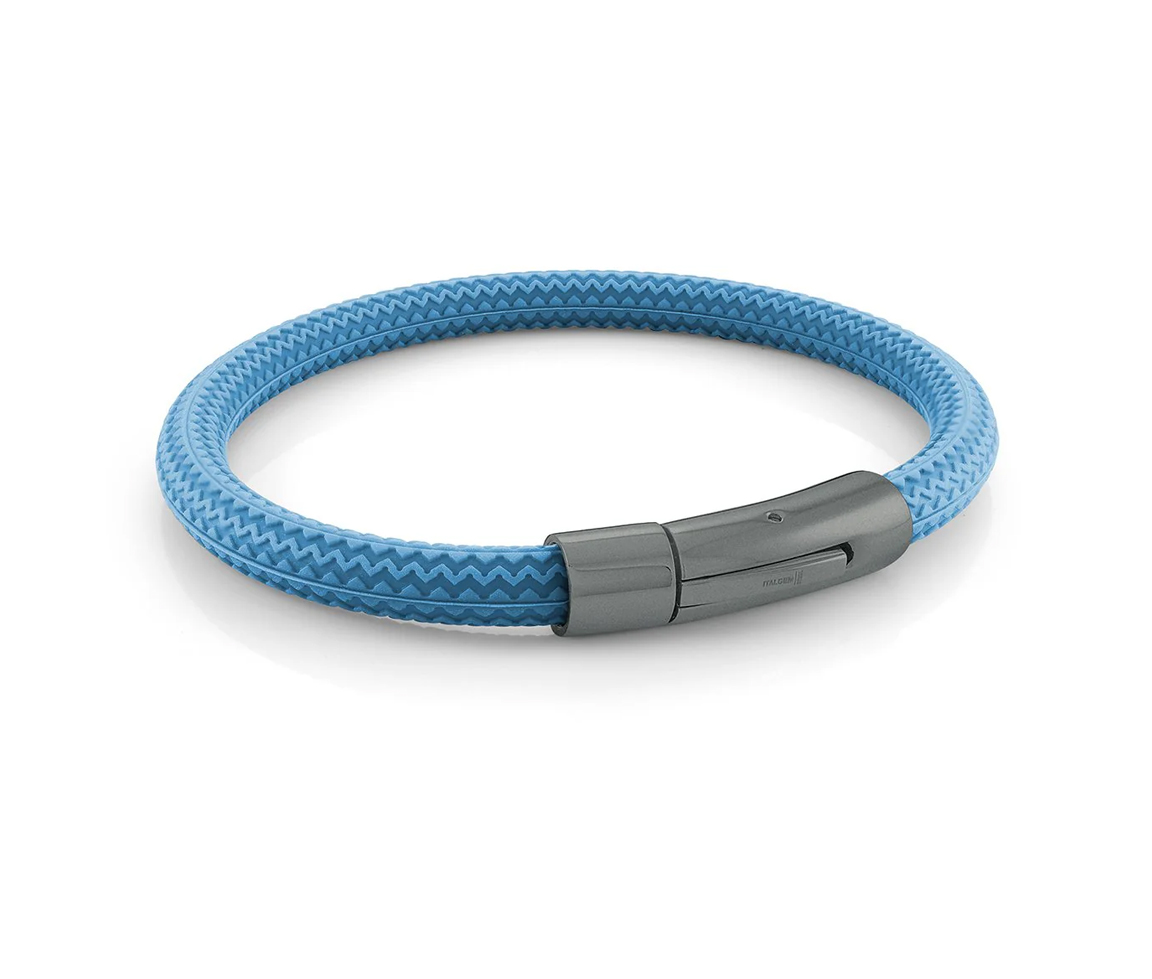 BRACELET EN CAOUTCHOUC À MOTIF PNEU AVEC FERMOIR EN ACIER - IG SBR29/8 - ITALGEM BRACELET EN CAOUTCHOUC À MOTIF PNEU AVEC FERMOIR EN ACIER - IG SBR29/8 - ITALGEM