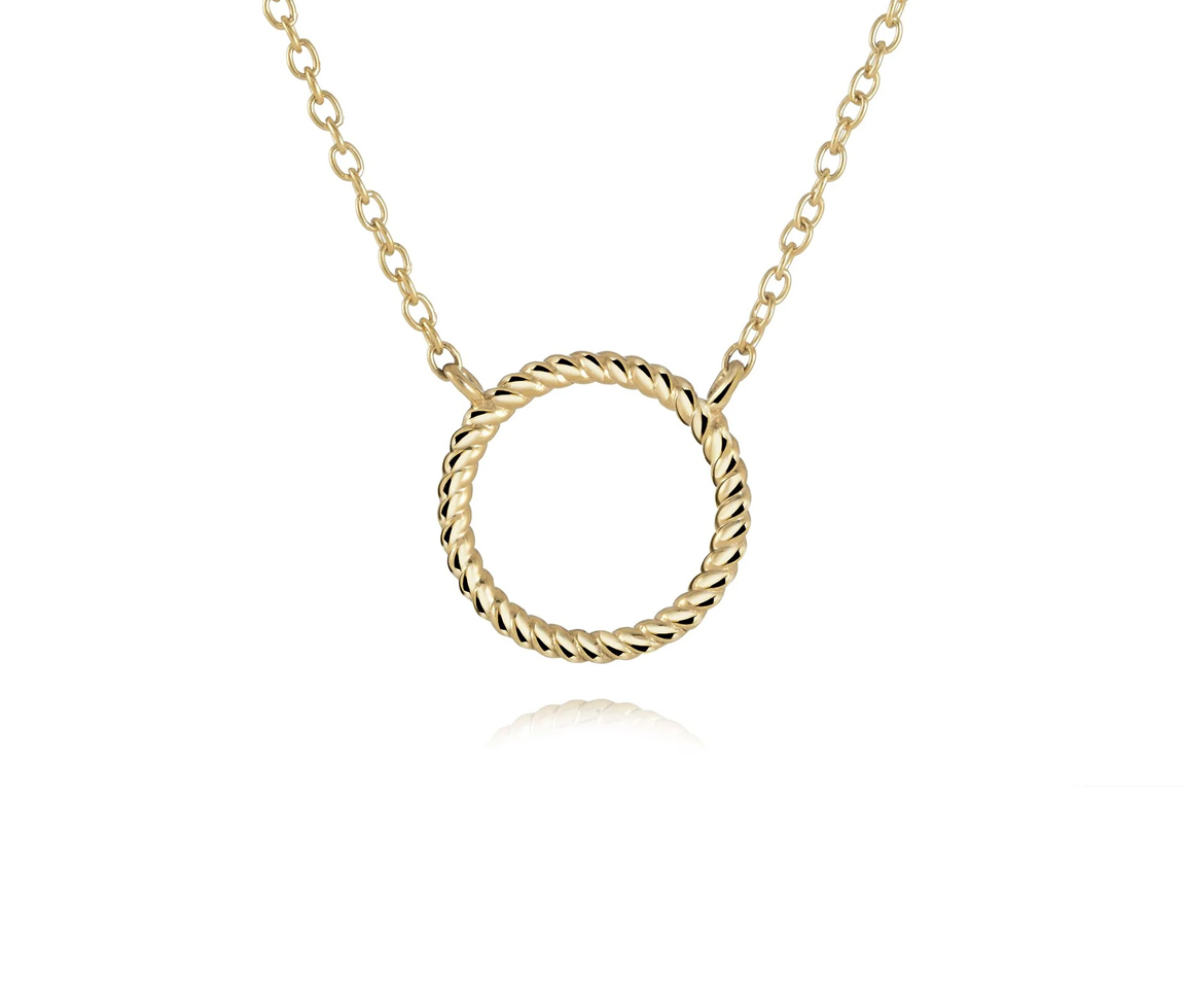 COLLIER EN ACIER/PVD OR AVEC CERCLE TORSADÉ - IG SWP70 - VÉLORIA COLLIER EN ACIER/PVD OR AVEC CERCLE TORSADÉ - IG SWP70 - VÉLORIA