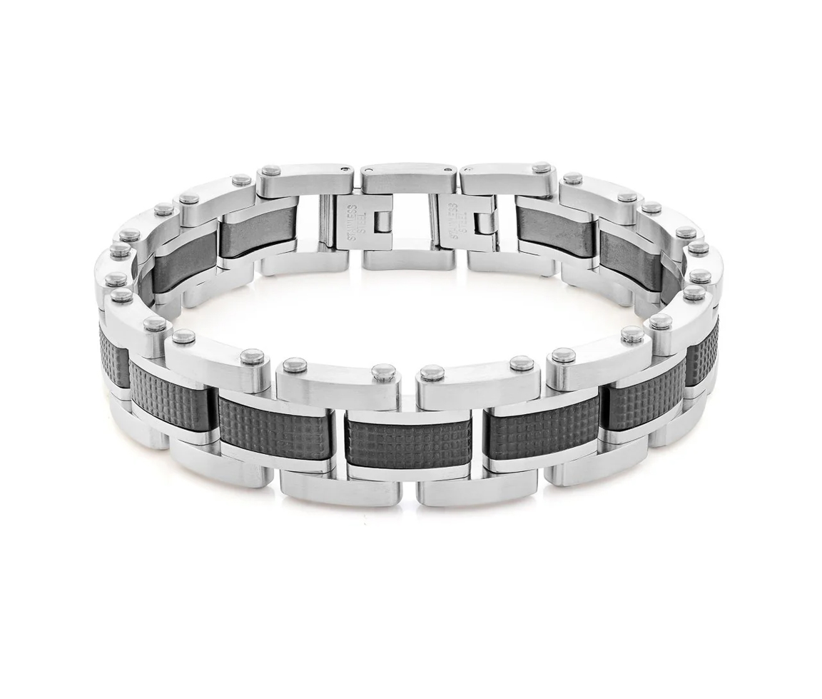 BRACELET EN ACIER/PVD NOIR 2 TONS - IG SMB392 - ITALGEM BRACELET EN ACIER/PVD NOIR 2 TONS - IG SMB392 - ITALGEM