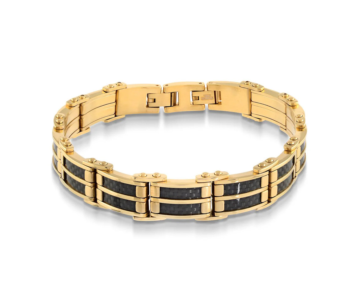 BRACELET EN ACIER/PVD OR ET FIBRE DE CARBONE - IG SMB52 - ITALGEM BRACELET EN ACIER/PVD OR ET FIBRE DE CARBONE - IG SMB52 - ITALGEM