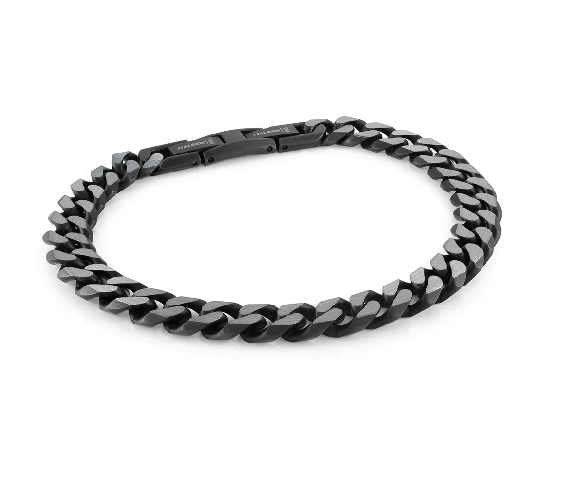 BRACELET EN ACIER/PVD NOIR À MAILLE GOURMETTE - IG SMB685 - ITALGEM BRACELET EN ACIER/PVD NOIR À MAILLE GOURMETTE - IG SMB685 - ITALGEM