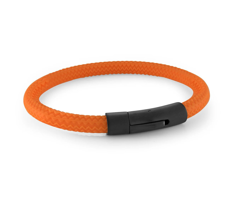 BRACELET EN ACIER/PVD NOIR ET CAOUTCHOUC ORANGE - IG SBR20 - ITALGEM BRACELET EN ACIER/PVD NOIR ET CAOUTCHOUC ORANGE - IG SBR20 - ITALGEM