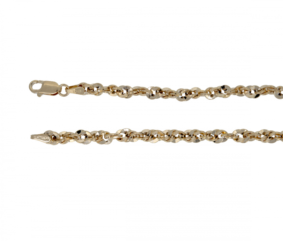 CHAINE 10K TORSADE TAILLE DIAMANT 22 - S IRID375Y22 - BIJOUX D'IMPORTATION CHAINE 10K TORSADE TAILLE DIAMANT 22 - S IRID375Y22 - BIJOUX D'IMPORTATION