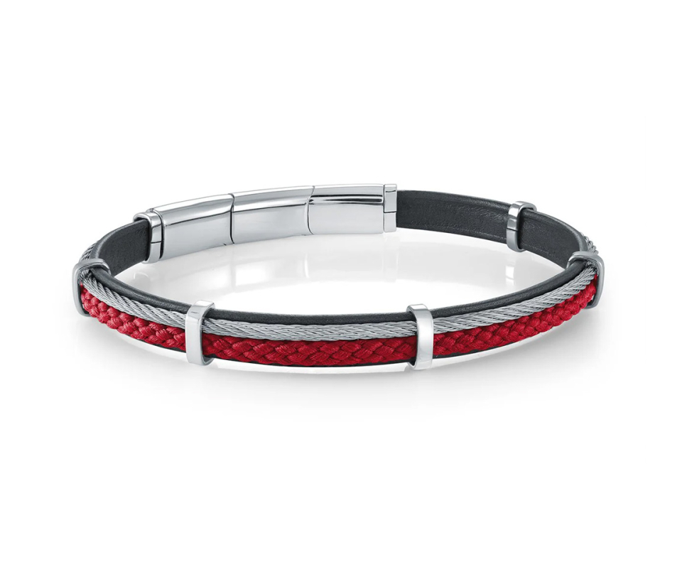 BRACELET EN ACIER/CUIR ET CORDE TRESSÉE - IG SMBG184 - ITALGEM BRACELET EN ACIER/CUIR ET CORDE TRESSÉE - IG SMBG184 - ITALGEM