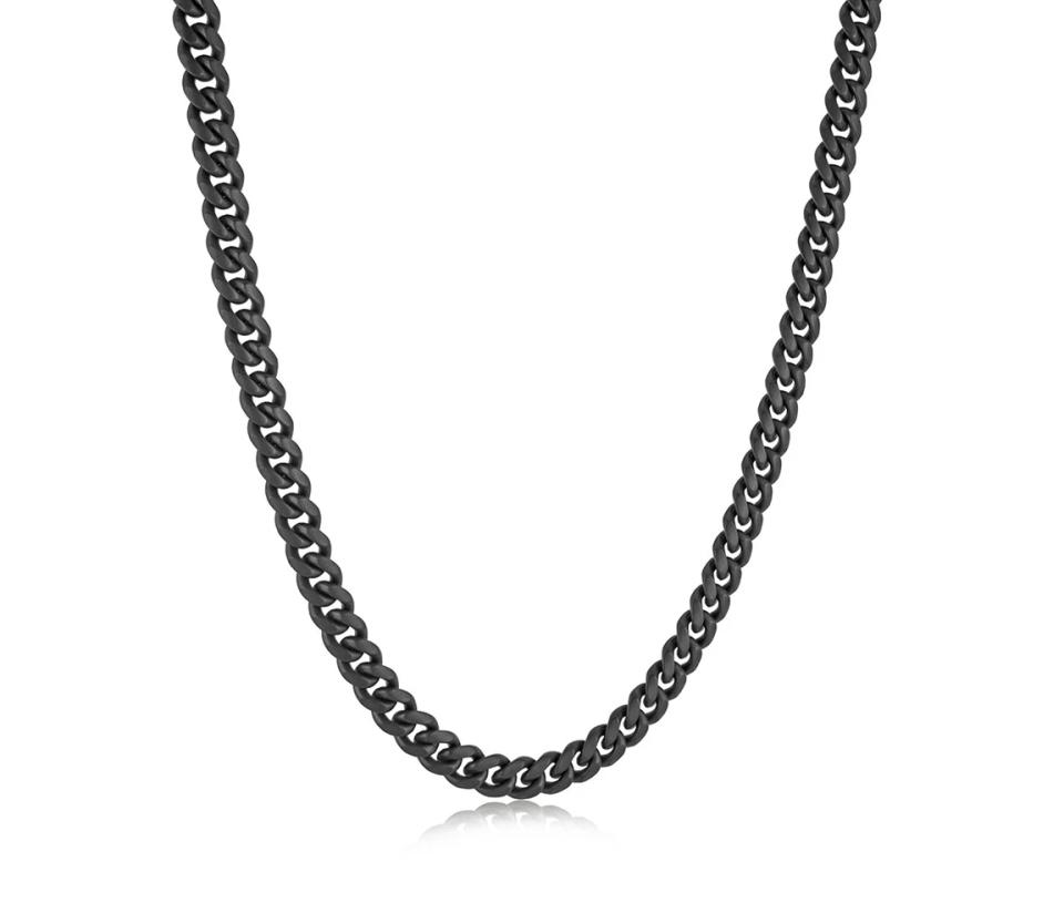 CHAINE EN ACIER/PVD NOIR MAT À MAILLE GOURMETTE AVEC FERMOIR SERTI DE CUBIQUES ZIRCONIAS NOIRS - IG SBN52/22 - ITALGEM CHAINE EN ACIER/PVD NOIR MAT À MAILLE GOURMETTE AVEC FERMOIR SERTI DE CUBIQUES ZIRCONIAS NOIRS - IG SBN52/22 - ITALGEM