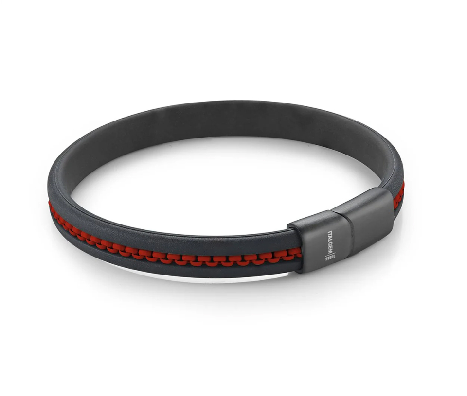 BRACELET EN SILICONE AVEC INSERTION CHAINE EN ACIER BRACELET EN SILICONE AVEC INSERTION CHAINE EN ACIER