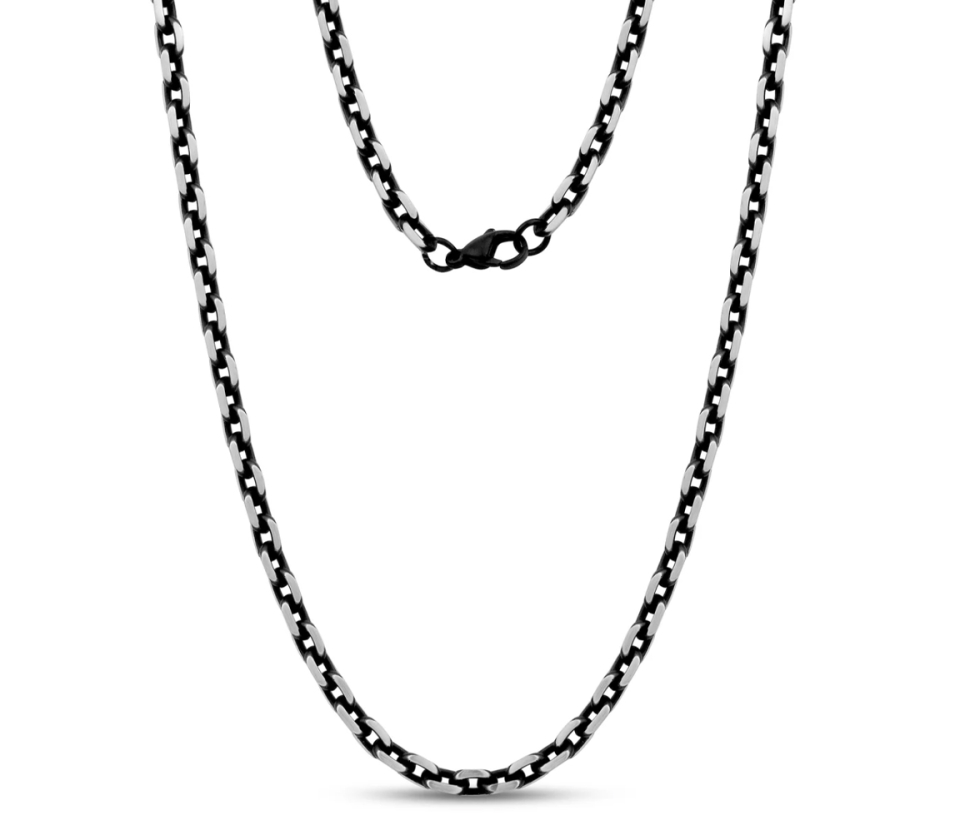 CHAINE EN ACIER/PVD NOIR 2 TONS À MAILLON D'ANCRAGE - AZ ASN104/24 - AREZZO CHAINE EN ACIER/PVD NOIR 2 TONS À MAILLON D'ANCRAGE - AZ ASN104/24 - AREZZO