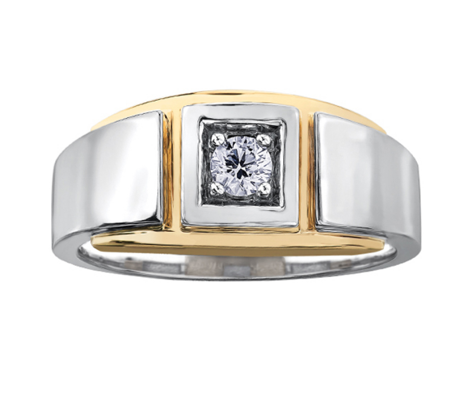 BAGUE EN OR 2 TONS SERTIE D'UN DIAMANT CANADIEN - CR AM315 - DIAMANT CANADIEN BAGUE EN OR 2 TONS SERTIE D'UN DIAMANT CANADIEN - CR AM315 - DIAMANT CANADIEN