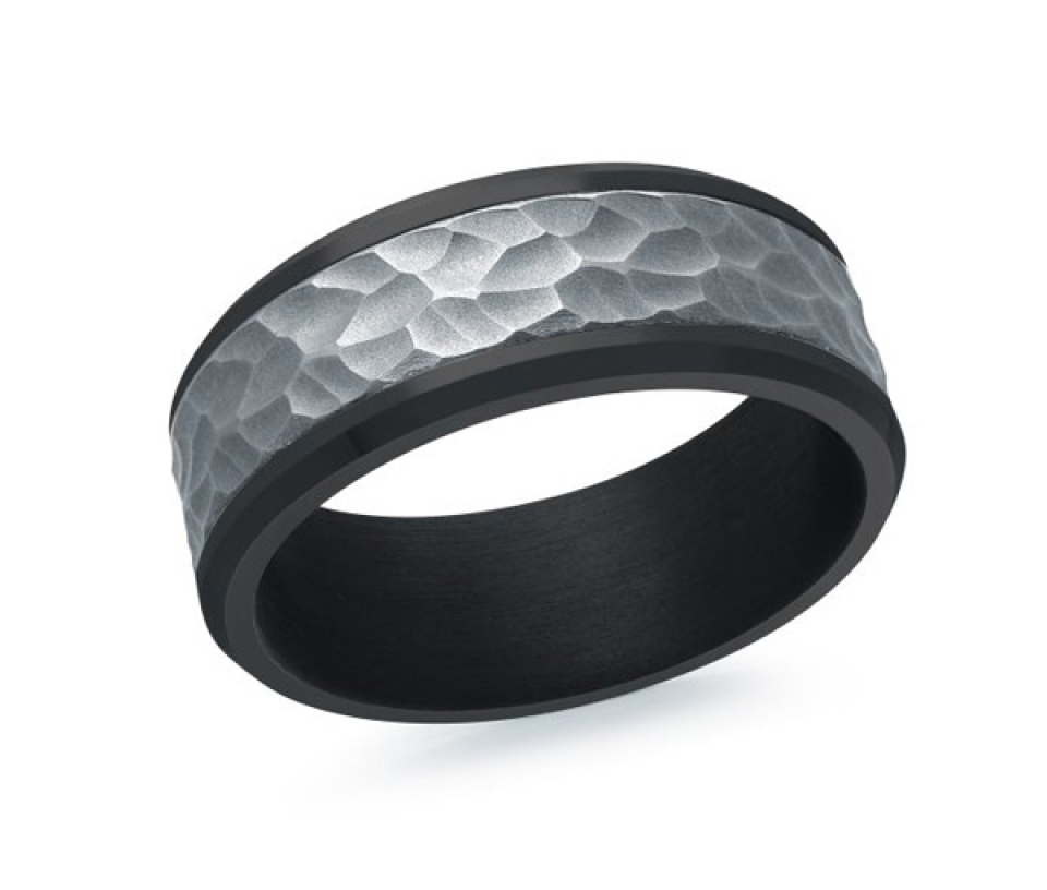 JONC EN TANTALE NOIR ET TITANE CONFORT FIT - ML TANT028/8 - MALO JONC EN TANTALE NOIR ET TITANE CONFORT FIT - ML TANT028/8 - MALO