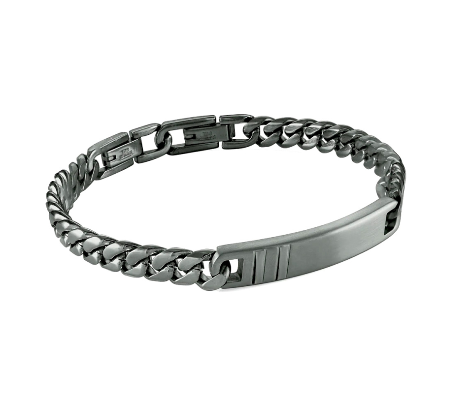 BRACELET IDENTITÉ EN ACIER/PVD NOIR - IG SMB655 - ITALGEM BRACELET IDENTITÉ EN ACIER/PVD NOIR - IG SMB655 - ITALGEM