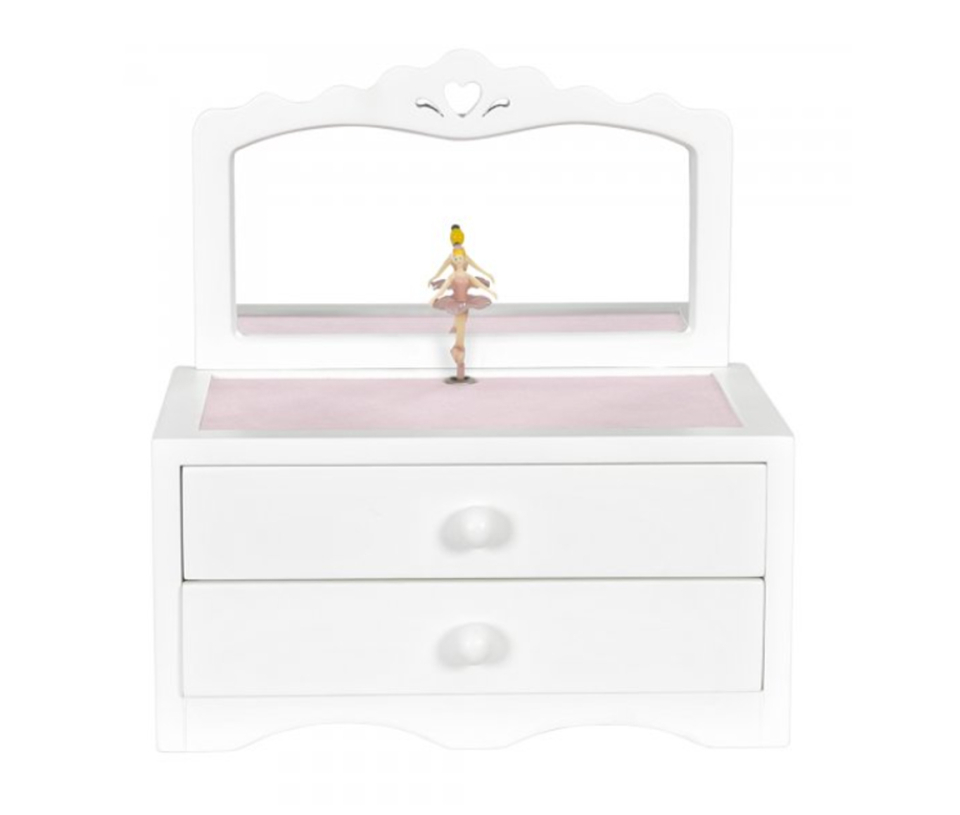 COFFRE À BIJOUX EN BOIS MUSICAL AVEC BALLERINE ET MIROIR - GM 00822S19 - GUNTHER COFFRE À BIJOUX EN BOIS MUSICAL AVEC BALLERINE ET MIROIR - GM 00822S19 - GUNTHER