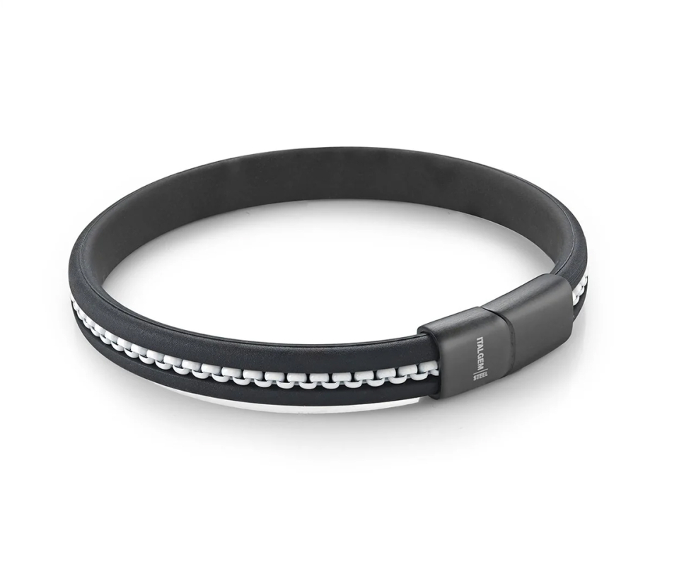 BRACELET EN SILICONE AVEC INSERTION CHAINE EN ACIER BRACELET EN SILICONE AVEC INSERTION CHAINE EN ACIER