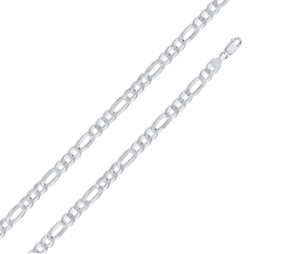 CHAINE EN ARGENT RHODIÉ À MAILLE FIGARO - SP CH607B20 - BIJOUX D'IMPORTATION CHAINE EN ARGENT RHODIÉ À MAILLE FIGARO - SP CH607B20 - BIJOUX D'IMPORTATION