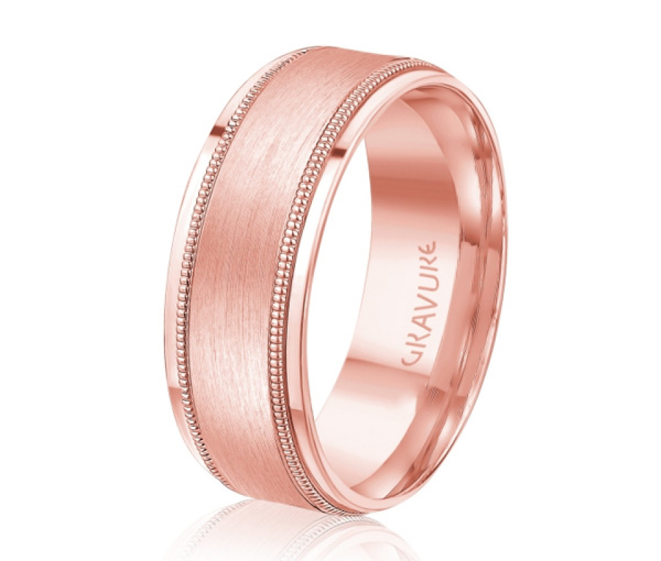 JONC EN OR OU EN PLATINE AVEC MOTIF MILGRAIN, SATINÉ AU CENTRE - ML GH1373P10 - MALO JONC EN OR OU EN PLATINE AVEC MOTIF MILGRAIN, SATINÉ AU CENTRE - ML GH1373P10 - MALO