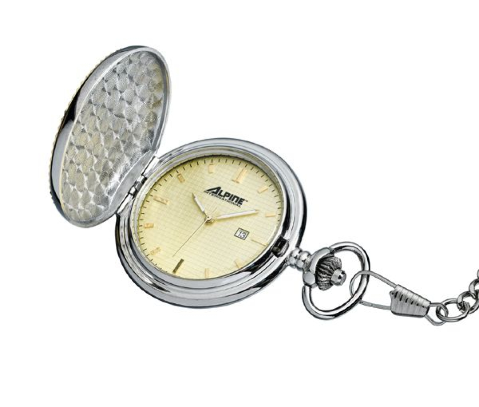 MONTRE POCHE AU QUARTZ EN ACIER/PVD OR 2TONS - JM W3392 - ALPINE MONTRE POCHE AU QUARTZ EN ACIER/PVD OR 2TONS - JM W3392 - ALPINE