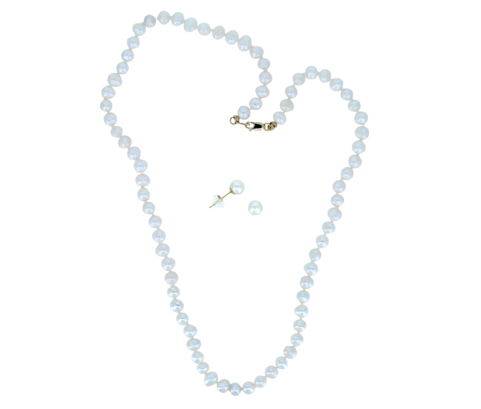 ENSEMBLE COLLIER/BOUCLES EN OR SERTIS DE PERLES D'EAU DOUCE - SJ A50Y555/18 - BIJOUTERIE SUISSE INC. ENSEMBLE COLLIER/BOUCLES EN OR SERTIS DE PERLES D'EAU DOUCE - SJ A50Y555/18 - BIJOUTERIE SUISSE INC.