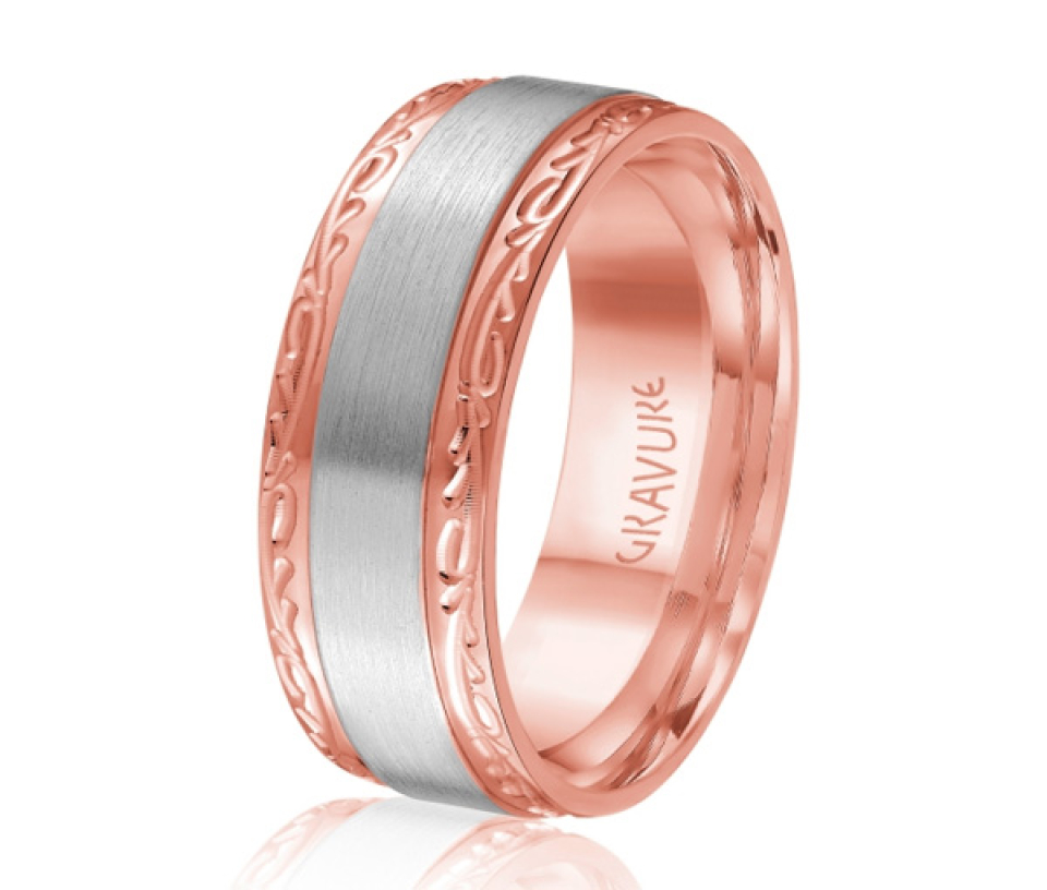 JONC EN OR OU EN PLATINE AVEC MOTIF GRAVURE BRANCHE ET SATINÉ AU CENTRE - ML GH1512PW614 - MALO JONC EN OR OU EN PLATINE AVEC MOTIF GRAVURE BRANCHE ET SATINÉ AU CENTRE - ML GH1512PW614 - MALO