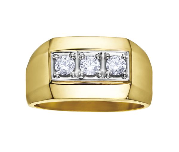 BAGUE EN OR 2 TONS SERTIE DE DIAMANTS - CR DD1858 - BIJOUX CANADIEN