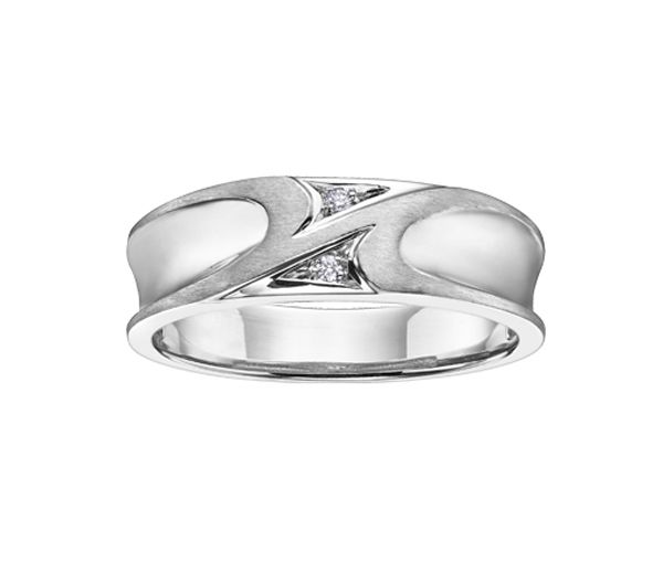 JONC EN OR BLANC SERTI DE DIAMANTS - CR DD2750 - BIJOUX CANADIEN