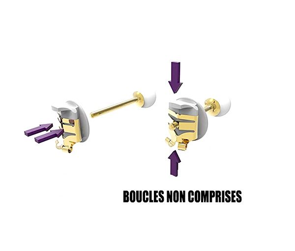 2 PAIRES FERMOIRS SÉCURITÉ ACIER/PVD OR - H LOX2GDP - HIRSCH