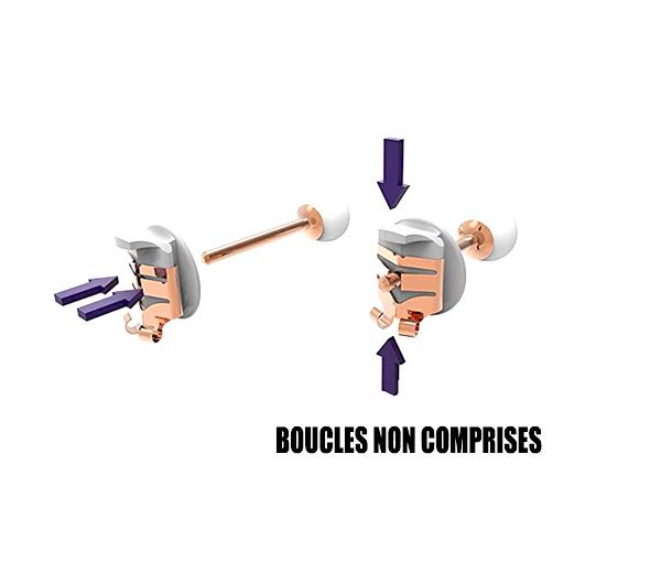 2 PAIRES FERMOIR SÉCURITÉ ACIER/PVD ROSE - H LOX2RDP - HIRSCH