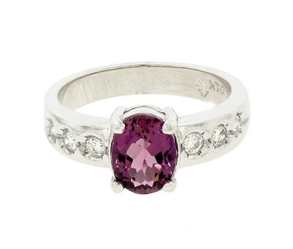 BAGUE EN OR AVEC UN TOPAZE ROSE ET DIAMANTS - MK 1749L129TR - FAIT AU CANADA