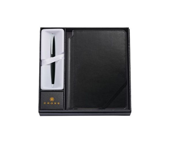 STYLO BILLE CROSS NOIR BASALTE+CARNET - SS AT882 3/1M - CROSS