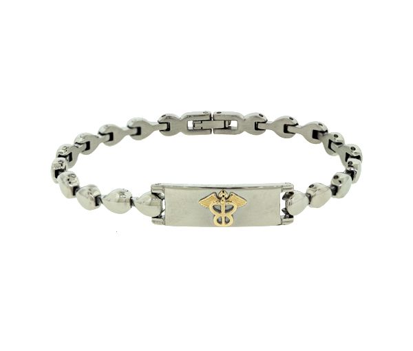 BRACELET MEDICAL ACIER 10K 5MM 7.5'' - WB BD52 - MEDICO BELLO