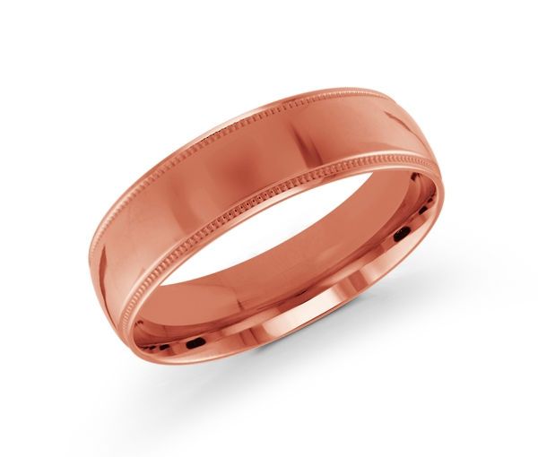 JONC EN OR 6MM DE LARGEUR AVEC MOTIF MILGRAIN SUR LES CÔTÉS - ML J102/6PL14 - MALO 