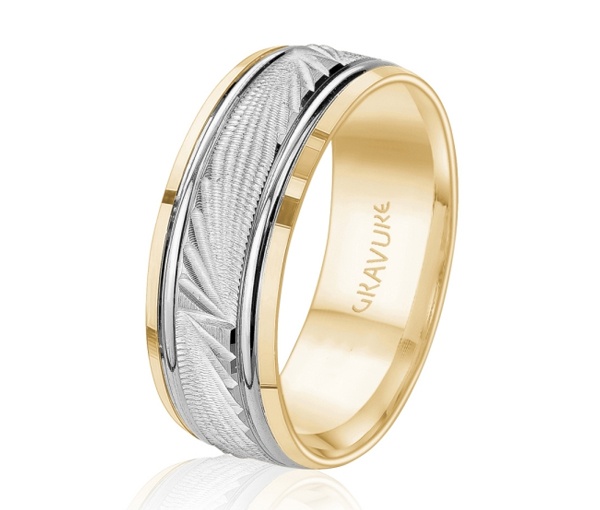 JONC EN OR OU EN PLATINE AVEC MOTIF RAYONS TAILLÉS DIAMANT - ML GH1237YW10 - MALO 