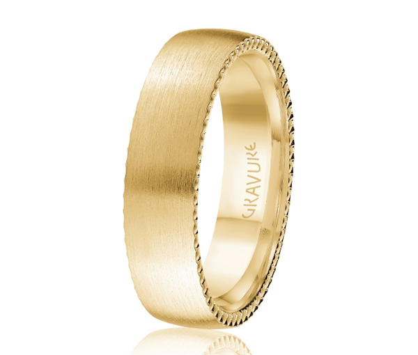 JONC EN OR OU EN PLATINE AVEC FINI SATINÉ ET FESTONS SUR LES CÔTÉS - ML GH1244Y10 - MALO 