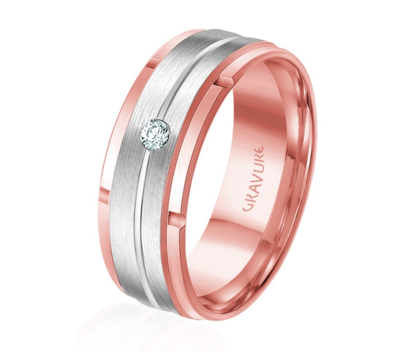 JONC EN OR OU EN PLATINE SERTI D'UN DIAMANT - ML GHD1758PW10 - MALO 