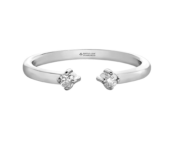 JONC OUVERT EN OR AVEC DIAMANTS CANADIENS - CR ML638W - DIAMANT CANADIEN