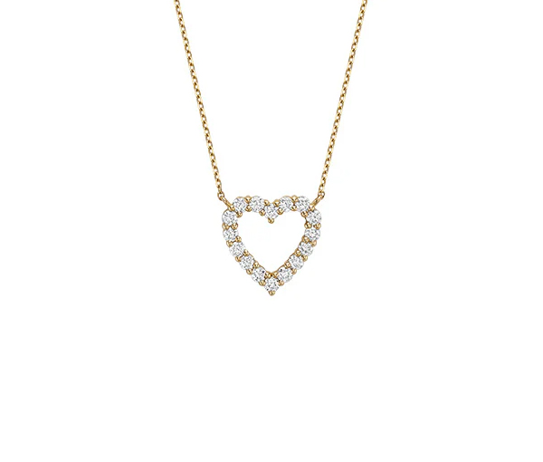 COLLIER COEUR AJOURÉ EN OR SERTI DE DIAMANTS - BR 0804HT40Y - R.N.B.