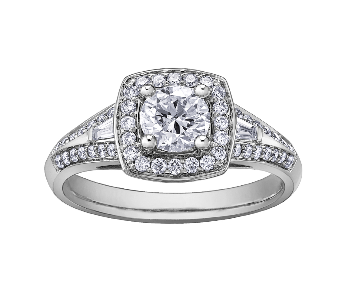 BAGUE EN OR AVEC UN DIAMANT CANADIEN - CR AM263W45 - BIJOUX CANADIEN