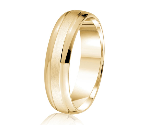 JONC EN OR OU PLATINE AVEC MOTIF SATINÉ AU CENTRE - ML GH842Y10 - MALO 