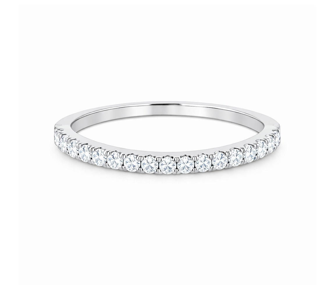 JONC SEMI-ÉTERNITÉ EN OR SERTI DE DIAMANTS DE LABORATOIRE - DG LR269W - DIAMANT LABO