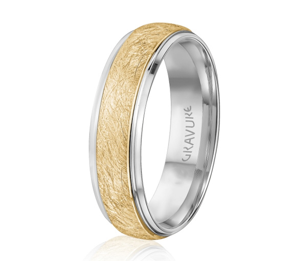 JONC EN OR OU EN PLATINE AVEC MOTIF SCRATCH AU CENTRE - ML GH1290WY14 - MALO 