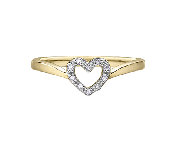 BAGUE COEUR AJOURÉ AVEC DIAMANTS - CR DD7344Y - BIJOUX CANADIEN