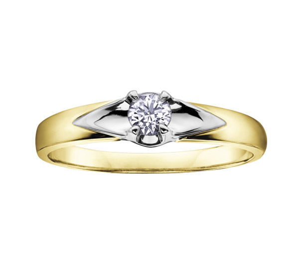 BAGUE EN OR AVEC UN DIAMANT CANADIEN - CR AM108Y04 - DIAMANT CANADIEN